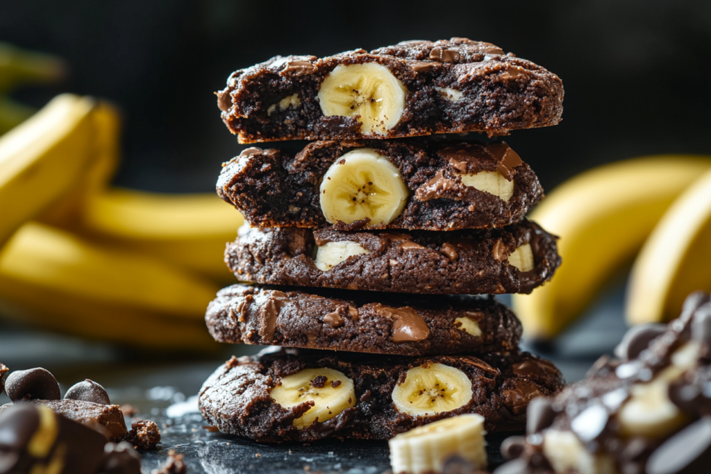 Chewy Cookies with Brownie Box Mix and Bananas