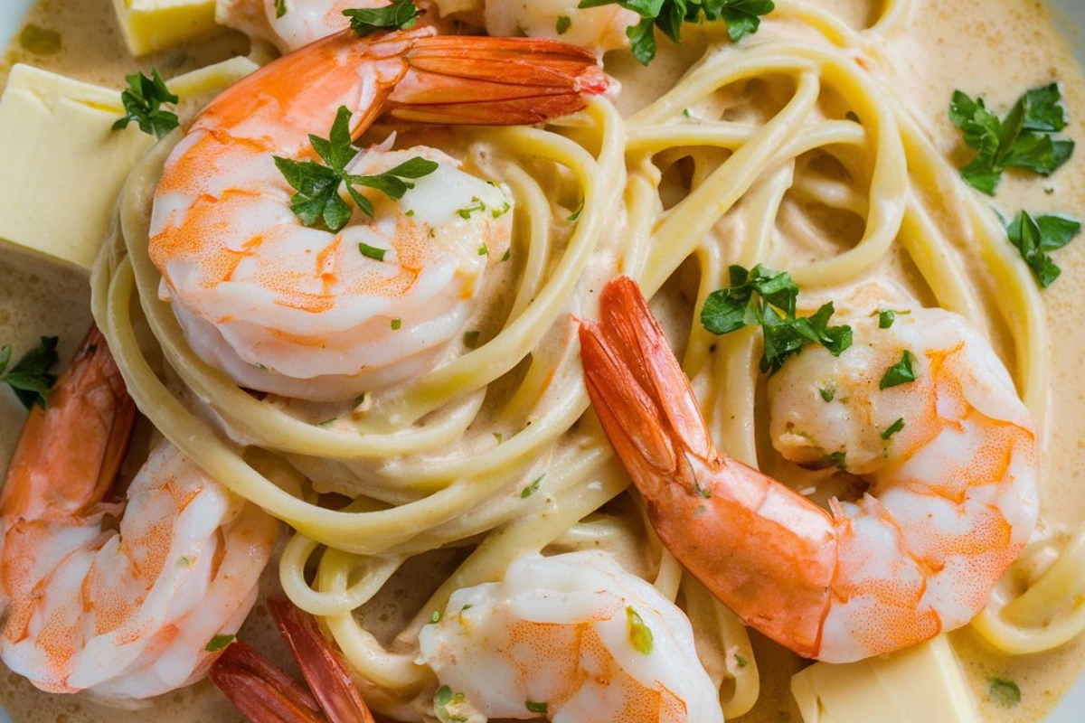 Creamy Garlic Shrimp Pasta 