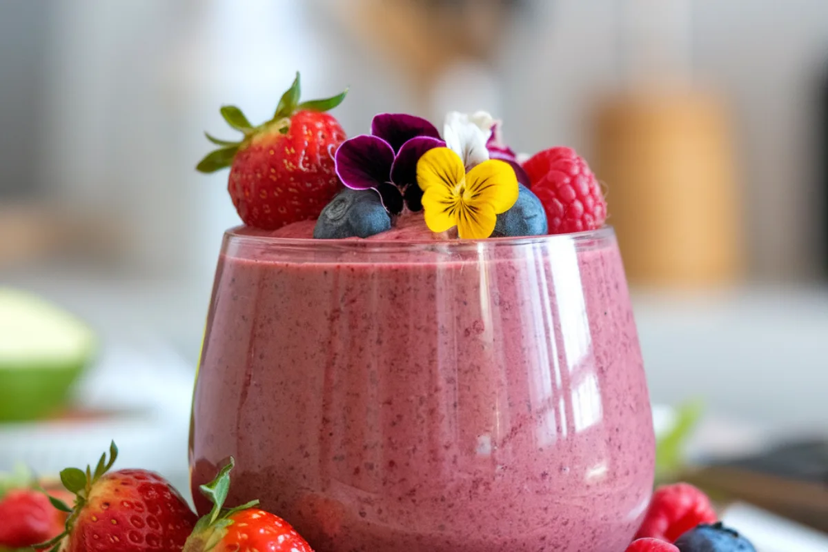 Smoothie Bowl with Fresh Berries 